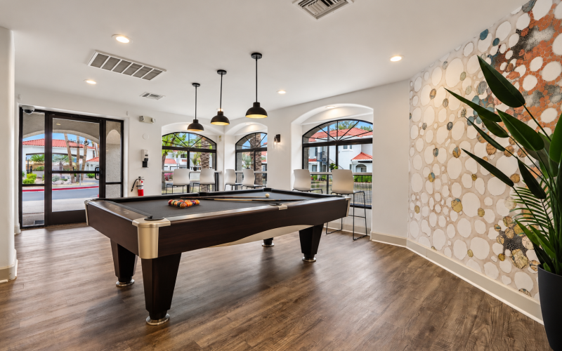 pool table at resident lounge 